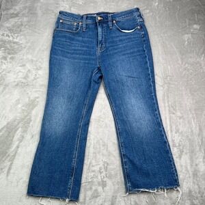 J Crew Jeans Womens 31 Petite Blue Demi Boot Crop Flare Preppy Medium Wash Denim